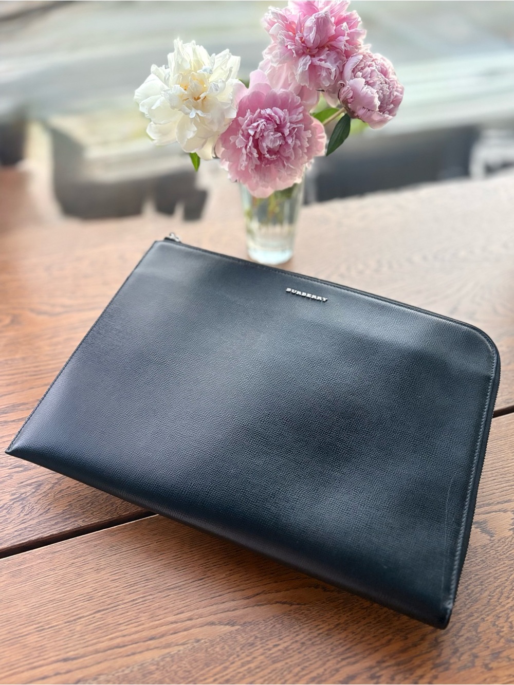 Burberry Black Leather Document Holder